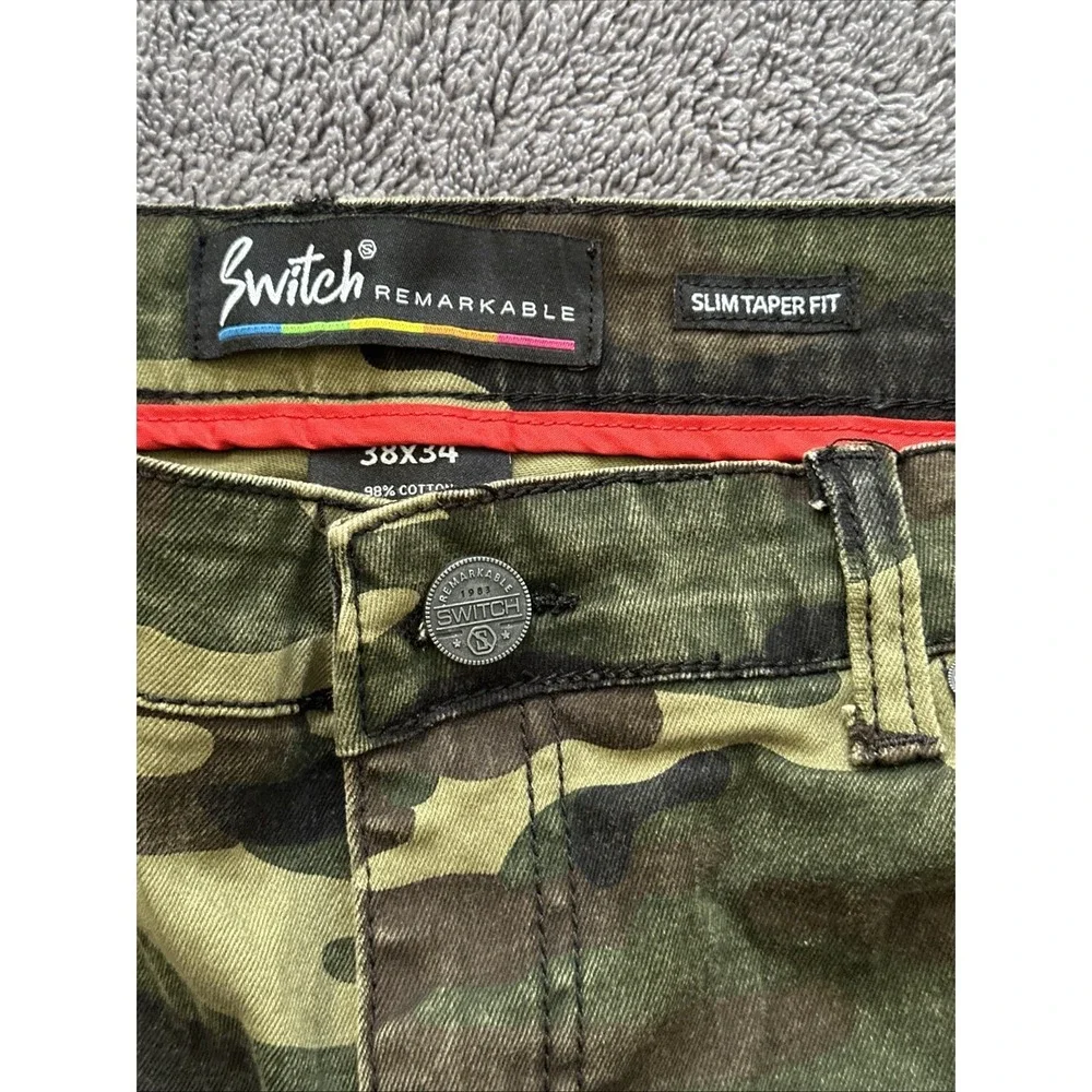 Switch Remarkable Camo Moto Jeans 38x34 Ribbed‎ Panel Stretch